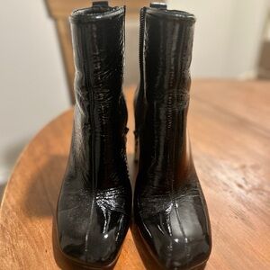 rag & bone Shiny Black Ankle Boots
